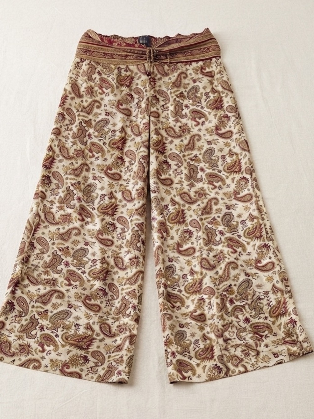 Junglee Billiee Boho Paisley Lightweight Smocked Waist Wide Leg Pants Size L/XL